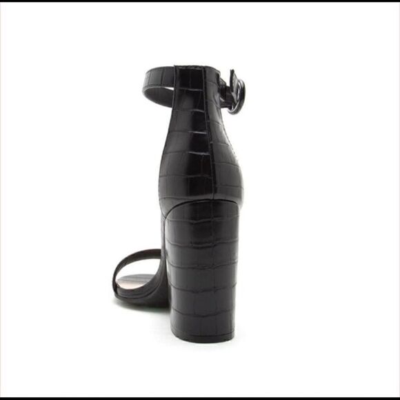 NEW! Black Croc Chunky Heel Size 10 - Picture 3 of 7